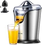 Aicok Citrus Juicer Electric 100W Stainless Steel Citrus Juicer Squeezer with Anti-drip, Ultra Quiet Motor For Fresh Orange Lemon