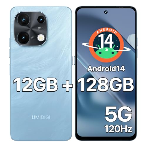 UMIDIGI Note 100 5G sim�t���[ �X�}�z �{�� 12GB RAM+128GB ROM 1TB�g���\ Android 14 �X�}�z 120Hz ���t���b�V�����[�g 5G�Ή� �X�}�[�g�t�H�� 6.8"HD+����|�f���A��SIM|50MP