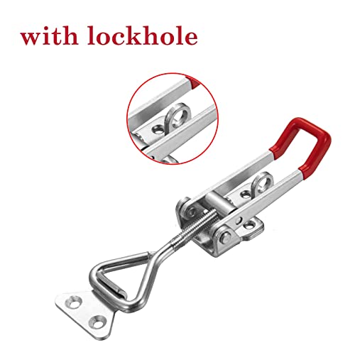 Image of Toggle Latch Clamp 4002 Style,550Lbs Holding Capacity,Toggle Latches with Lock-Hole,Adjustable Heavy Duty Medium Latch for Smoker lid,ToolBox Cases and More (5.7inch)