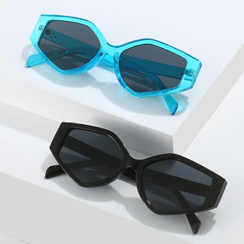 Lunettes de soleil vintage rivets aux finitions géométriques et verres dégradés - 3