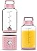 PopBabies Portable Blender, Smoothie Blender for Shakes and Smoothies with usb rechargeable, Wireless Blender on the go Princess Pink