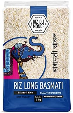 RIZ LONG BASMATI ELEPHANT 1 KG, RIZ DU MONDE, LOT DE 3