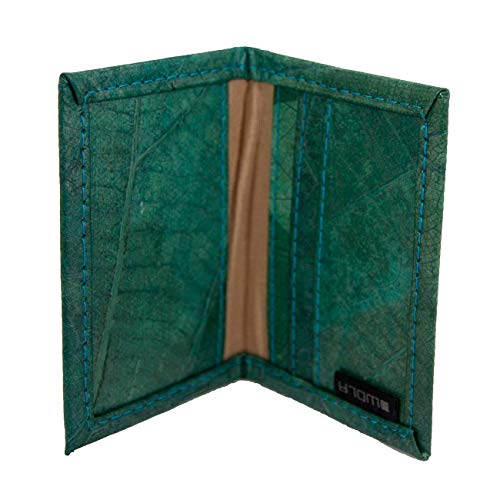 Preisvergleich Produktbild WOLA Visitenkartenetui vegan faltbar SELVA Kartenetui aus Blattleder türkis