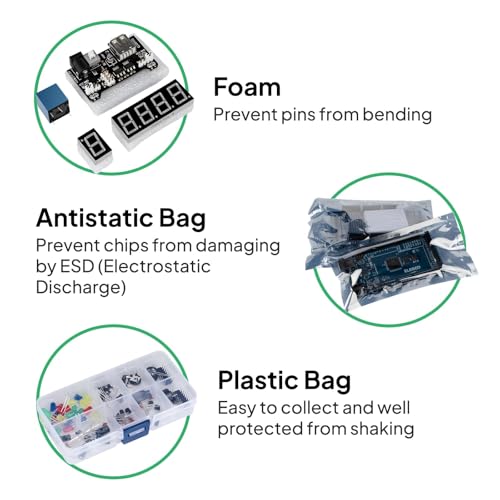 Image of ELEGOO Mega R3 Project The Most Complete Ultimate Starter Kit with Tutorial Compatible with Arduino IDE (Pack of 12)
