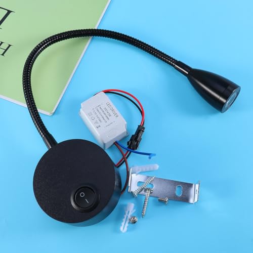 Lámpara de pared de aluminio Outanaya negra con foco flexible LED de 3w resistente para interiores 2