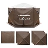 VEVOR Paredes Laterales para Toldo 173 x 148 cm, Impermeables y con Protección Solar, Paneles para Carpas 1 Puerta con Cremallera y 2 Ventanas para Exteriores, Solo 6 Paredes Laterales, Marrón