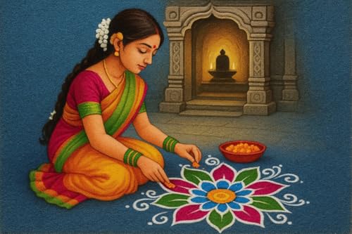 Image of Rangoli Powder Muggu Pindi Bottles | Pack of 10 | 100 GMS Each for Floor Art and Festival Decoration