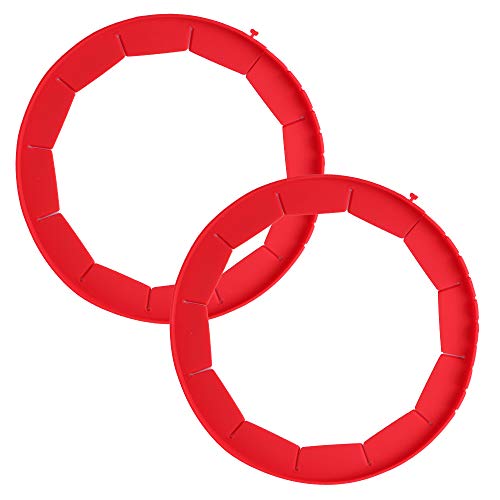 Adjustable Pie Crust Shield, McoMce Pie Weights for Baking, BPA Free Pie Ring, Durable & Reusable Pie Edge Protector, 100% Food Grade Silicone 2 Pack of Pie Protector Shield ( Red )