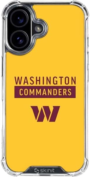 Skinit Clear Phone Case Compatible with iPhone 16 - Officially Licensed NFL Washington Commanders Blitz Series Design