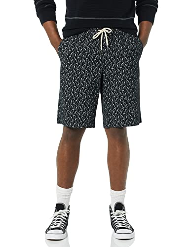 Goodthreads Men's Slim-Fit 11" Pull-on Comfort Stretch Canvas Short, Black, Wheat Print, L