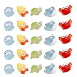 Kisangel ミニ海洋動物の置物 30個入り 樹脂製ミニチュアフィギュア 水槽用装飾品 ビーチシーンレイアウト用 家庭や庭のデスクトップ飾り