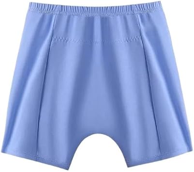 Washable Incontinence Boxer Briefs Leakproof Protective Underwear for Seniors, Reusable Absorbent Urinary Protection Shorts for Elderly Blue,XL