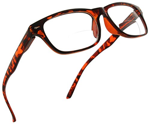 Trendy Bifocal Reading Glasses Readers with Spring Hinges for Men and Women [Dark Tortoise, 1.00]