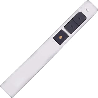 Presentation Clicker Pointer, Wireless Slide Presenter Remotes Control, PowerPoint Clicker 330FT/100M 2.4GHz, Slide PPT Presentation Teaching Pen White (Laser Class: 3R, Power Output: <5mW)