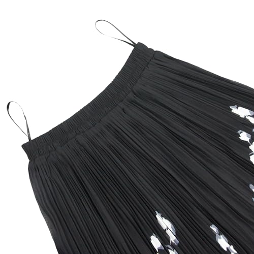 OBBUE Women's Chiffon Pleated Skirts Elastic High Waist A-line Midi Skirts for Casual Party Holiday3
