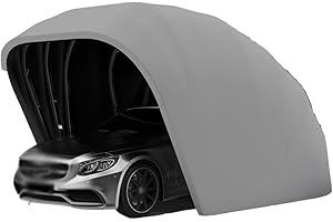 Garaje Plegable: Refugio Semi-Automático de Acero Inoxidable Gris, Plegable y Móvil
