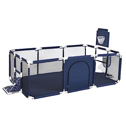 YAZOCO Parque Infantil Bebe 122x182cm Corralito Bebe, Parque de Juegos Bebé Con Malla Transpirable En Los Cuatro Lados Y Ventosas (Azul 122x182cm)