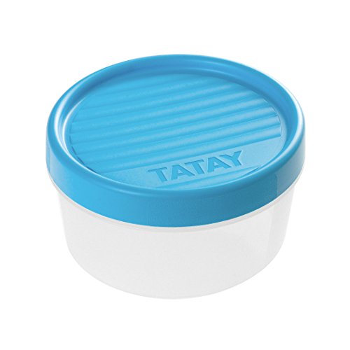 Tatay Tupper Hermético 0,5L Twist | Tapa de Rosca | Recipientes Herméticos Para Alimentos | Apto Microondas, Lavavajillas, Nevera, Congelador | Plástico Libre de BPA | 12x12x6,6 cm, Azul