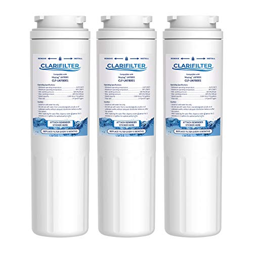 Clarifilter UKF8001 filtre à eau pour réfrigérateur - Compatible avec Maytag/Amana UKF8001, PUR Puriclean II UKF9001; Bosch BORPLFTR20, 12004484; Viking RWFFR; SK535; Whirlpool 4396395, EDR4RXD1 (3)