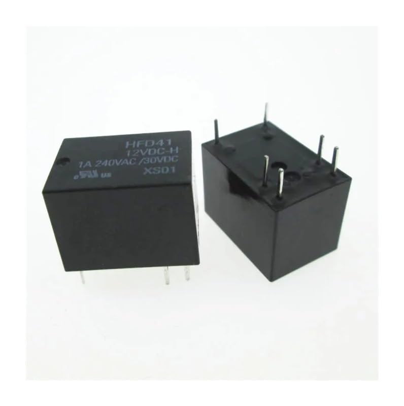 Relay HFD41-12VDC-H de 6 pines para circuitos de corriente continua de 12V