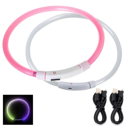 ANAMI 光る首輪 犬 点灯 首輪 光る led 散歩 USB充電式 LED光る首輪 LEDライト首輪 猫 ワンちゃんの安全対策 サイズ調整可 発光首輪 事故防止 ペット用 小型犬 中型犬 大型犬