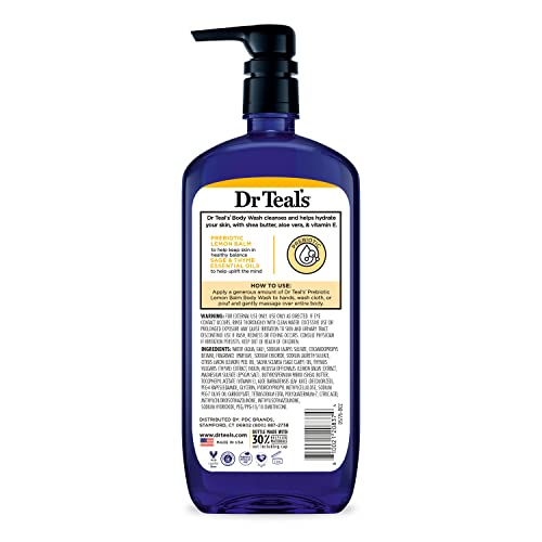 Dr Teal's Body Wash with Pure Epsom Salt, with Prebiotic Lemon Balm & Sage, 24 fl oz (Pack of 4) - image 9