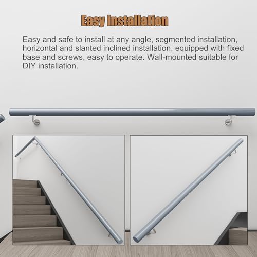 Heavy Duty Wooden Stair Rail Wall-Mount Support Rod for Elderly Safety Complete Staircase il Set & Stylish for Home Stairs