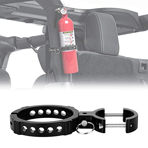 1PCS Fire Extinguisher Mount, EBESTauto Compatible for Adjustable Jeep Fire Extinguisher Bracket Fit for 3 Inch or 3.25 Inch Fire Extinguisher Bottle Bracket fit for UTV with 1.75''-2'' Round