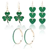 Conception du thème : en prenant la Saint-Patrick comme thème de conception, nous avons conçu et fabriqué ces 3 paires de boucles d'oreilles de la Saint-Patrick, y compris des boucles d'oreilles créoles vertes, des boucles d'oreilles pendantes en forme de trèfle et des boucles d'oreilles pendantes en forme de cœur vert.