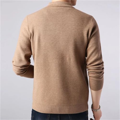 Men Knitting Sweaterscoat Winter Casual Sweater Solid Turn Down Collar Knitted Cardigan3