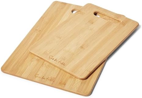 Sur La Table Bamboo Cutting Board Set – 2-Piece Chopping Boards w...