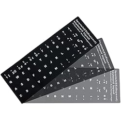 Teclado Alfanumérico Laptop Pegatinas para Teclado Español de Repuesto, Letras Blancas (Mate), Adecuadas para Cualquier Teclado Estándar de Computadora Portátil, 6Pcs