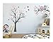 Wandtattoo kinder Babyzimmer Aufkleber Eule Eulen Wandsticker Wand Waldtiere Kinderzimmer Wandaufkleber Dekoration fürs Baby Kindergarten Baum Tiere Grau MK212XL