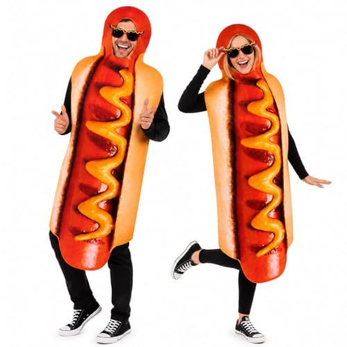 XehCaol Lot de 2 costumes de hot dog pour adulte avec lunettes de soleil de