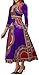Purple African Attire for Women Sexy V Neck Casual Black History Long Sleeve Dashiki Dress Long Maxi Dresses