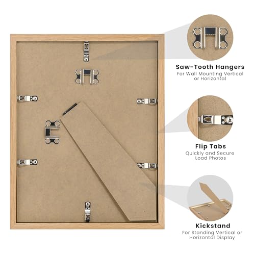 Image of upsimples Certificate Frame, 8.5 by 11 Diploma Frames, 1 Pack, Natural | Clear Plexiglass, 8.5x11 Document Degree Frames for Gallery Wall and Tabletop, Graduation Gift