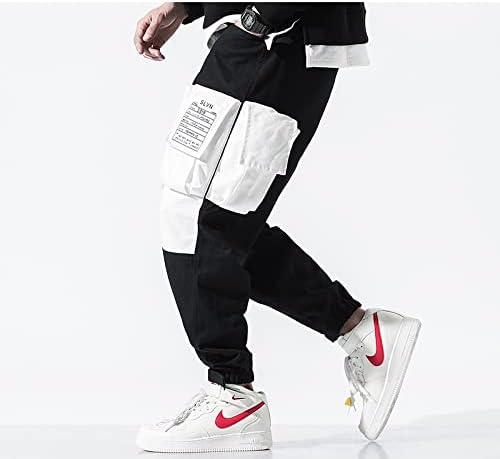 Men Patchwork Cargo Pants Sweatpants 