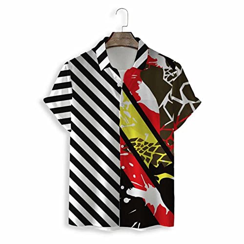 Chemise tropicale homme à manches courtes imprimé patchwork vintage artistique