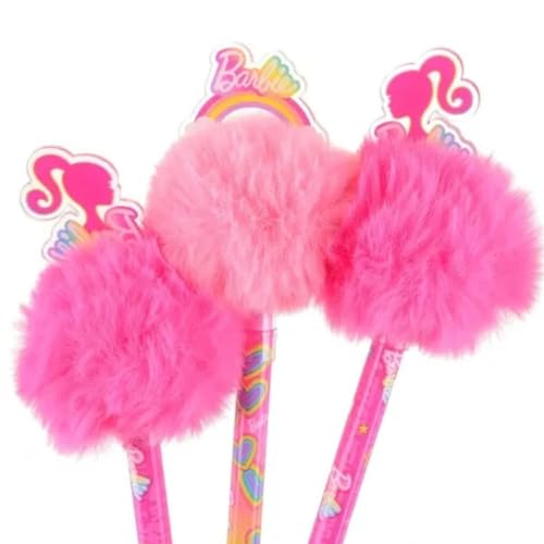 Caneta Gel Barbie Pompom Tris Display 12 Unidades
