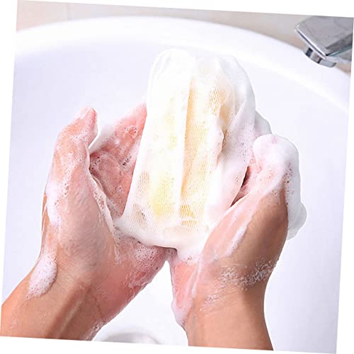Beatifufu 2pcs Foaming Net Cleaning Soap Loofah Bag Soap Mesh Pouch Foam Soap Face Portable Soap Pouches Cleansing Foaming Soap Bags Dedicated Pe Mesh Bag White - Image 8