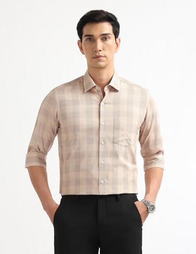 Image of Arrow Beige Formal Shirt ARAEOSH3158