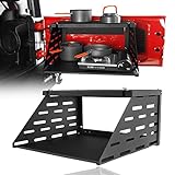 Hooke Road 2-Tier Wrangler Tailgate Table Foldable Camping Cargo Shelf Compatible with 2007-2026 Jeep Wrangler JK & JL & Unlimited