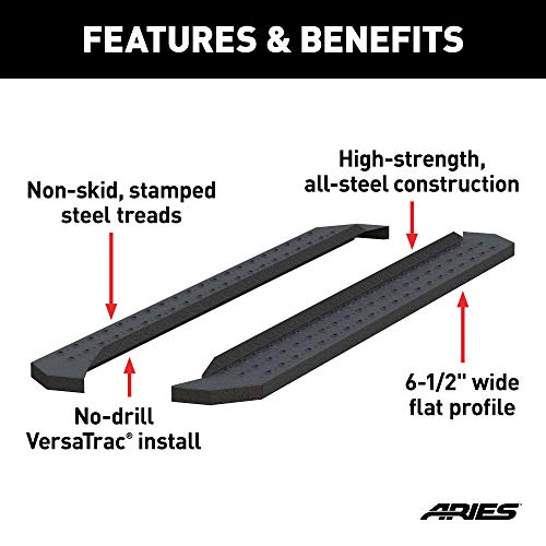 Aries C2885 Ridgestep Black Steel 85-Inch Truck Running Boards, Brackets Sold Separately #TOP2