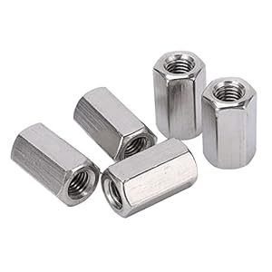 Atzotoyzj M6 Edelstahl Sechskant-Verlängerungsmutter 10 Stück