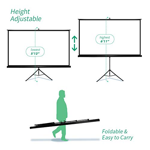 image for JWSIT Upgraded Projector Screen with Stand 100 inch 16:9 HD 4K Indoor 