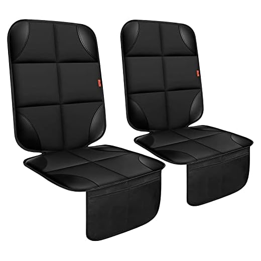 XHYANG Car Seat Protector 2 Pack Car Seat Cushion Mat Thickest Padding,Waterproof 600D Fabric Car Seat Covers for Non-Slip Backing Mesh Pockets for Baby and Pet(2 Seat Protector)