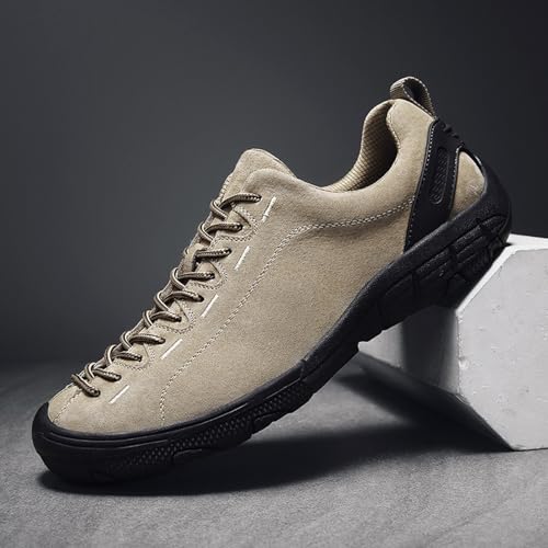 DirraBra Men's Suede Lace-Up Non-Slip Hiking Sneakers Low Top Lightweight Comfortable Outdoor Casual Trekking Hiking Shoes Breathable Trail Running Walking Shoes2