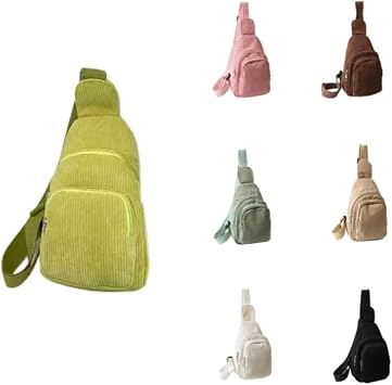 Corduroy Fanny Packs for Women Men, Fashionable Waist Bags Waterproof Small Crossbody Belt Bag Bum Bag with Adjustable Strap For Outdoor Brat green