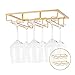 KGYA Wine Glass Holder-Two Pack 3 Rows Under Cabinet Stemware Rack Wine Glass Rack Hanger Storgae for Home Bar,Kitchen (Gold)