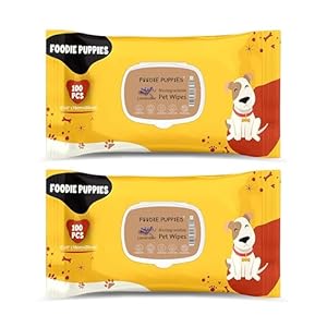 Foodie Puppies Biodegradable Pet 200 Wet Wipes with Lavender Scent for Dogs, Cats, Rabbit & Small Animals – (100 Pulls x 2Pack) | Anti-Bacterial Grooming Wipes for Cleaning, Moisturizing & Daily Care